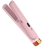 Cordless Hair Straightener Portable Travel Rechargeable Flat Iron, Fast Heating,Adjustable Temperature for Professional Straightening & Curling,Portable and Travel-Friendly (Pink)