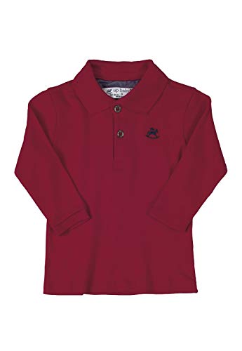 Camisa polo Polo Manga Longa Suedine, Up Baby, Meninos, Bordo, 6
