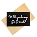 Will you be my Girlfriend? LOVE Messages Card: A Heartfelt Proposal for her/him, Hard Aluminum message card with elegant envelope - simple but powerful (Black with Brown envelope)