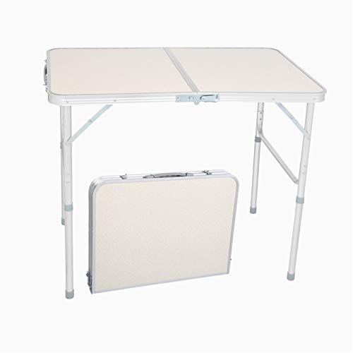 Outvita 3ft Portable Folding Camping Table, Outdoor Waterproof Adjustable Height Table, Aluminum Lightweight Suitcase Foldable Table for Picnic BBQ Beach Dining