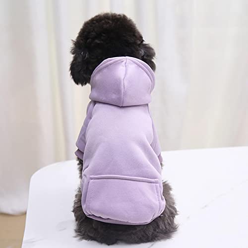 Tonsee Hundepullover kleine Hunde Mittlerer Hund Kapuzenpullis Hundepullover Hoodie Hunde Pullis Welpen Jacke Hunde Klamotten Warmer Wintermantel Haustier Kleidung Fleece Sweater (Lila, XS)