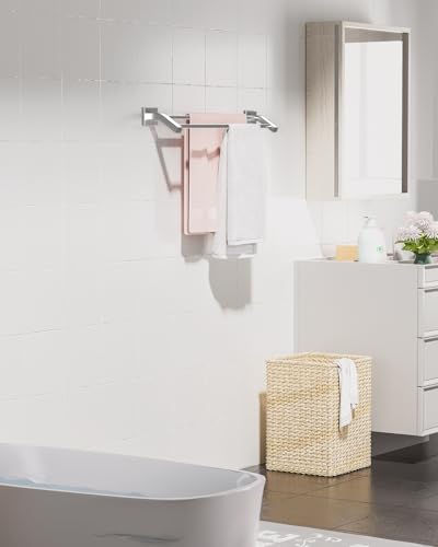 Alise Double Bath Towel Bars Towel Racks for Bathroom,Wall Mount Towel Holder Heavy Duty SUS304 Stainless Steel Towel Hanger Towel Rail,Brushed Nickel 32 Inch