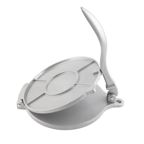 Tortilla Press, Tortilla Maker de Aleación de Aluminio de 20 Cm con Mango Curvo Roti Pressing Tool para Hacer Tortillera Mexicana, Chapati, Comales para Tortilla, Pataconera
