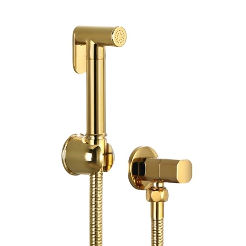 FQYEP Bidet para Wc Dorado Ducha Bidet para Wc Grifo Portatil Kit Ducha de Lavabo Latón,Sección B