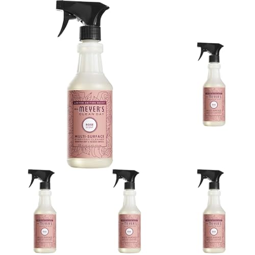 Image of Mrs. Meyer's All-Purpose Cleaner Spray, Rose, 16 Fl oz (Pack of 5)