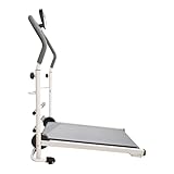 Caminadora Mecánica con Pantalla; Cinta de Correr; Máquina para Ejercicio en Casa; Blanca con Gris