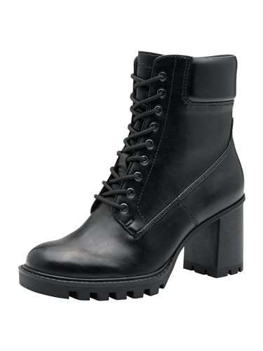 Tamaris Femme Damen Lace Boot Heel 1-25132-45 Bottine, Noir Mat, 37 EU