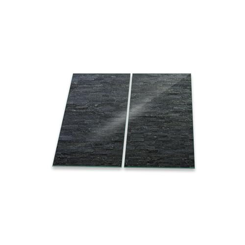 Copertura Per Piano Cottura In Vetro Temperato 80x52 Cm - Protezione Ceran Con Motivi Blu/Rosso