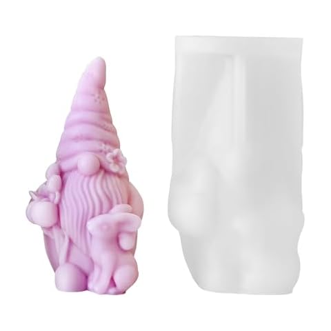 Easter Candle Mold for Candle Making, 3D Silicone Mold for Resin Casting DIY Plaster Polymer Clay Home Decoration (Gnome) Cover