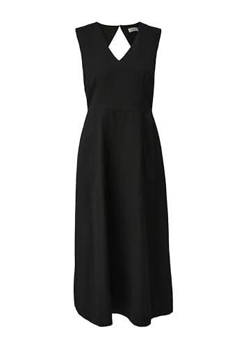 s.Oliver Damen 2148112 Maxi Kleid aus Leinenmix Maxi Kleid aus Leinenmix, schwarz_9999, 42