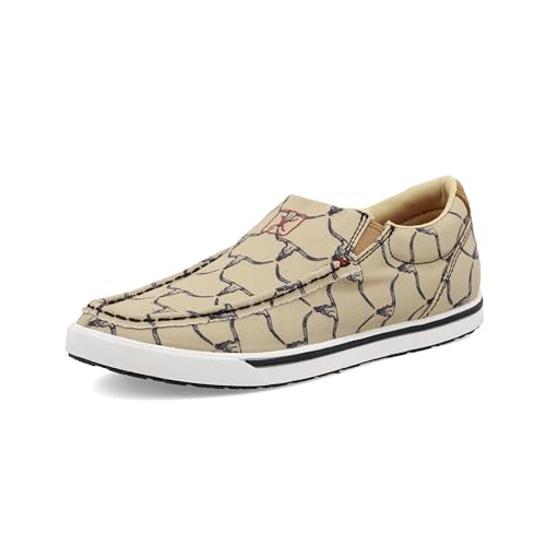 Image of Twisted X Women's Women's Steerhead Skull Print Slip-On Casual Shoe Moc Toe - WCA0057 8 1 /2 M US