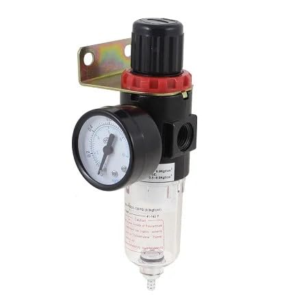 Compressor Masters AFR-2000 Connection Size 1/4" Pneumatic Air Filter Regulator Compressor and Pressure Reducing Valve & Oil Water Separation+ Gauge Outfit