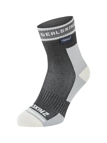 SEALSKINZ Holverstone Waterproof Ankle Length Lightweight Running Sock | Black | Large