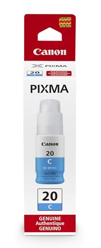 Canon Genuine GI-20 Cyan Ink Bottle, Compatible to PIXMA G6020 and G5020 MegaTank Printers