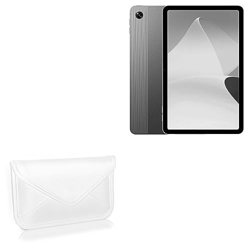 BoxWave Case Compatible with Oppo Pad Air - Elite Leather Messenger Pouch, Synthetic Leather Cover Case Envelope Design - Ivory White