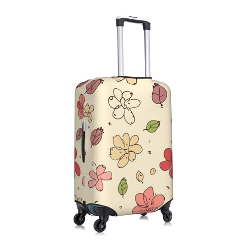 Travel Luggage Cover for Suitcase Tsa Approved, Washable Elastic Suitcase Protector, Lovely flower patterns Suitcase Cover Anti-scratch Baggage Cover Fits 22-24 Inch Luggage Sleeve Medium3