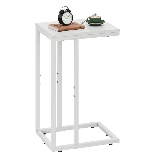 WLIVE Kleiner Beistelltisch, C Form Schmaler Sofatisch，Gestell...