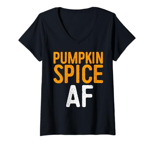 Mujer Camiseta Pumpkin Spice AF Team Pumpkin Spice Camiseta Cuello V