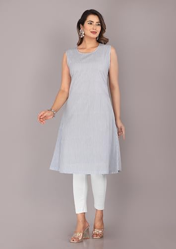 Image of KANNAHI Women Pure Cotton Printed Straight Calf Length Regular Jaipuri Kurta and Shrug Set with Floral Print for Womens & Girls Grey