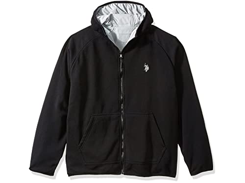 Image of U.S. Polo Assn. Reversible Poly Shell to Fleece Hooded Jacket Outerwear