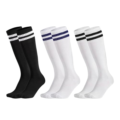 3 Pairs Football Socks for Kids, Sports Socks, Kids Football Socks, Football Sports Socks, for 5-12 Years Old Children