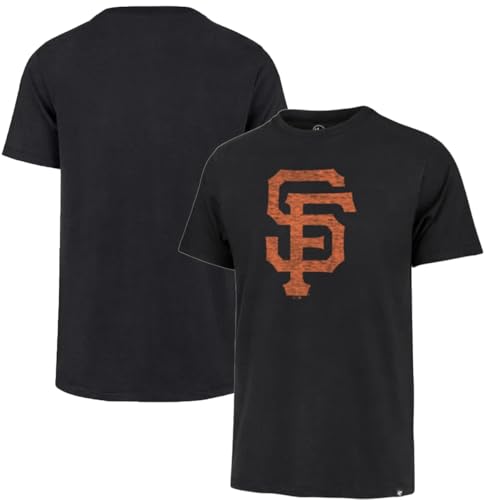 Image of 47 Brand MLB Men's Team Color Distressed Imprint Primary Logo Short Sleeve Baseball T-Shirt