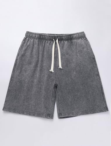 ODIZLI Men's Cotton 2 Pieces Sets Tee Pullover Top T-shirt and Drawstring Shorts with Pockets Casual Outfits3