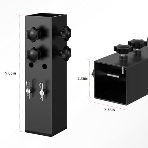 IRENPORU 2025 Up Grade 4 Pack Carbon Steel Dorm Bed Riser 2.4" Diameter Metal Bed Riser for Square Wooden Bed Frame, Table Adjustable to 3.2", 5.1" Height (for Bed Leg 2.3-3.1")
