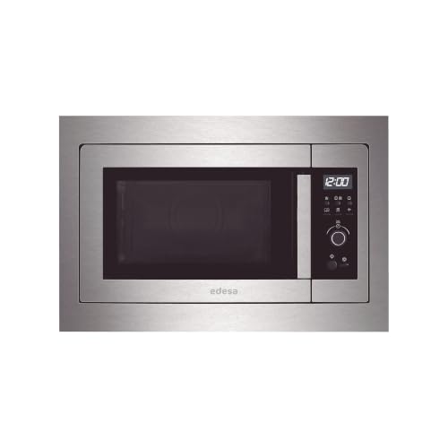 EDESA Microondas Integrable EMW-2020-IG X con Grill, 20L, Acero Inoxidable, 700W + Grill 1000W, 8 Programas Automáticos, Display LCD, Descongelación por Peso, Microondas Encastrable 60 cm