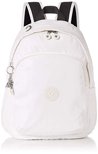 Kipling DELIA Mochila tipo casual, 37 cm, 16 liters, Blanco (White Metallic)