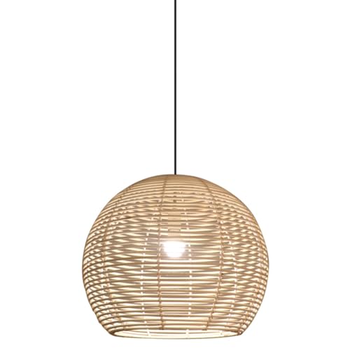 Lustre rétro en bambou 19,7 pouces pour réchauffer une salle à manger froide