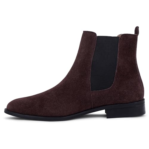 Image of LOZANO Suede Leather Chelsea Boots for Men | High Ankle Boots, Soft Cushioned Insole, Slip-Resistance, Arch Support & Shock Absorption