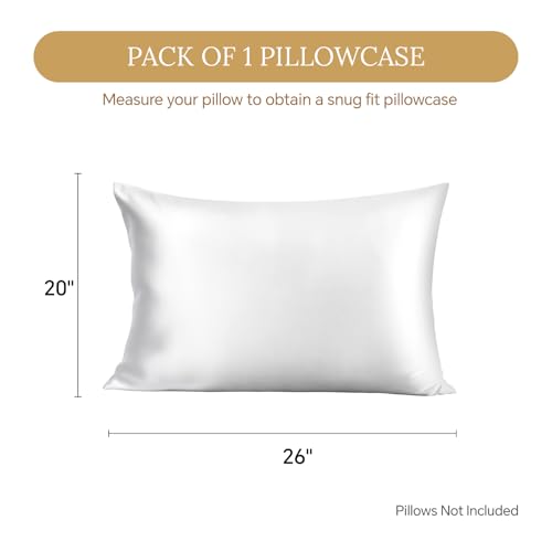 Image of Infiixso Silk Pillowcases White Standard Size 1PC