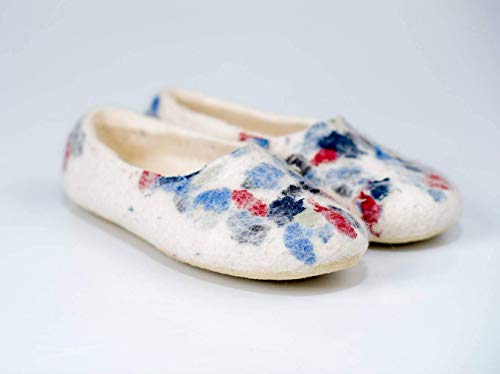 Burebure Rustic Felted Wool And Linen Slippers For Women thumb #5