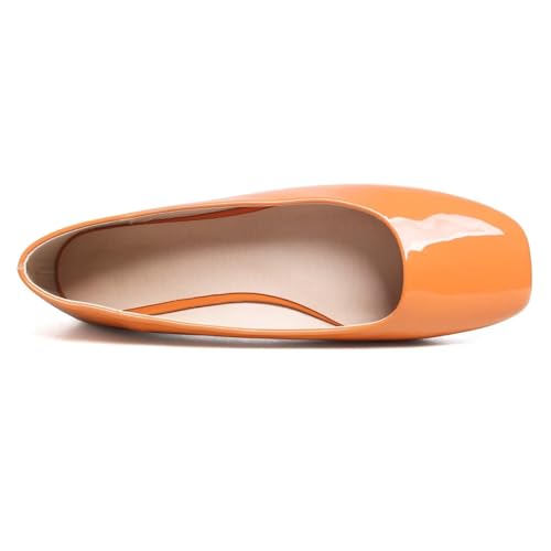Image of ChaiRong Zhou Women Square Toe Ballets Flats Comfort Slip On Walking Shoes for Driving