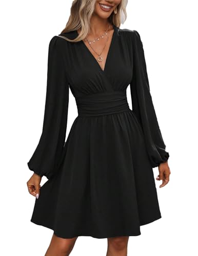 UUAISSO Vestito Casual da Donna Manica Lunga Vita...