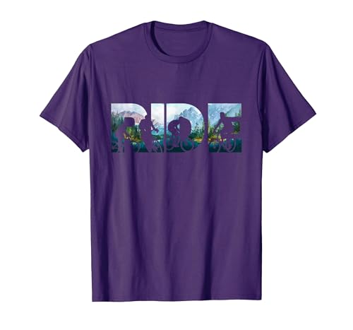 Mountain Bicycle Ride Shirt Cool MTB Downhill Mountain Biker T-Shirt, Men, Purple, Medium