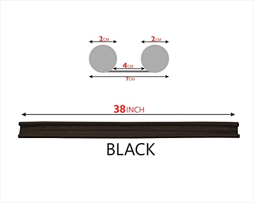 Image of GLUN 39Inch Door Bottom Gap Filler Strip, Stop Outside Dust, Hot Air, Insects, Water, Use in Wooden, Steel, Fiber, Plastic Doors 20mm Thickness Black Pack of 3