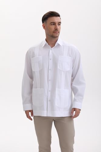 Mens Snap Shirts, Guayabera Shirts for Men Long Sleeve Guayabera Shirts3