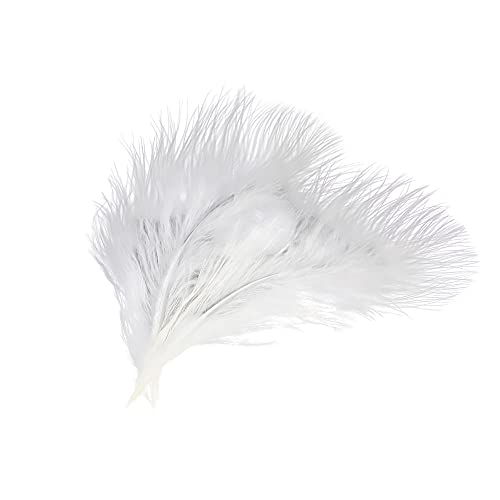 Fearafts 50Pcs Fluffy White Turkey Feathers For Crafts Millinery Hat Trimming Wedding Home Decoration (White) #TOP1