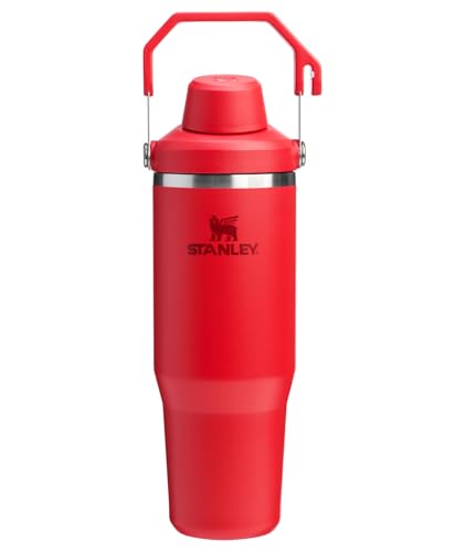 Stanley IceFlow 2.0 Fast Flow Tumbler with Handle 30 oz | Twist On Angled Spout Lid | Leakproof Water Bottle | Insulated Stainless Steel | BPA-Free | Chili Red