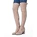 N.N.G Women Over Knee Boots Thigh High Suede Block Lace Up Khaki Size 9.5 Winter Long Fashion Autumn Quality Comfort Round-toe