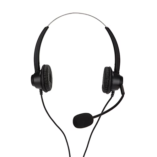 Oumefar Auriculares Comerciales Binaurales en Línea con Micrófono con Cancelación de Ruido para Trabajadores de Centros de Llamadas,Auriculares Comerciales Binaurales Tipo C, para Centros de Llamadas