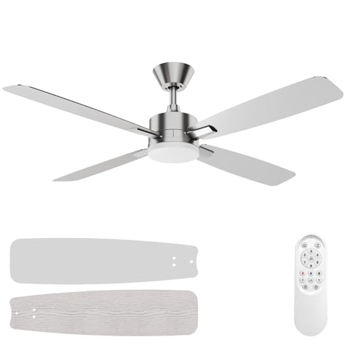 Glasshell Ceiling Fan 52 Inch, Remote Control Reversible DC Motors,