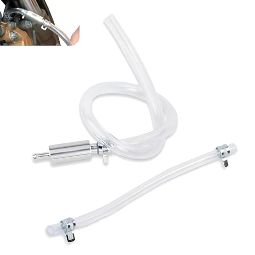 Zigeiya 2 PCS Car Brake Exhaust Hose, Clutch One-way Check Valve Tool, Brake Fluid Bleeding Hose, Vehicle Repair Accessory for Motorcycles ATVs Trucks (Silver)