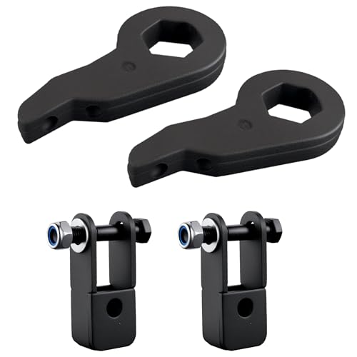 EVIL ENERGY 1-3" Torsion Bar Keys with Shock Extenders Brackets Compatible with Chevy Silverado 1500 4WD 1999-2007, 1-3 inch Adjustable Suspension Front Leveling Lift Kit Black