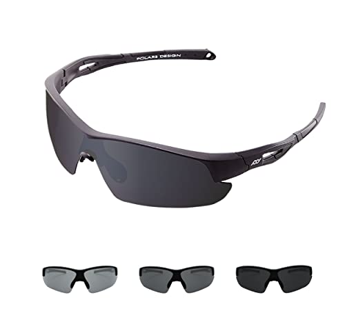 POLARS DESIGN TR90 frame Polarized photochromic Sports Sunglasses Mens Womens for Cycling Baseball Running Fishing Driving