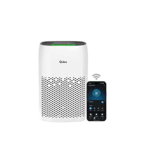 Qubo Smart Air Purifier Q200 for Home by Hero Group | 200 Sqft | 99.99% Allergen Removal | HEPA H13 | 9000 Hrs Filter Life | App & Voice Control | Energy Saving | Ultra-Quiet BLDC Motor (White)