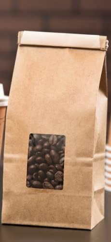 Miniatura 6 de Bolsas de café resellables de papel kraft con forro de polietileno, bolsas de café con ventana, 12 libra, paquete de 50 unidades