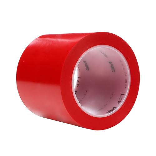 Image of 3M Vinyl Tape 471, 4 in x 36 yd, Red, 1 Roll, Paint Alternative for Floor Marking, Social Distancing, Color Coding, Safety Marking